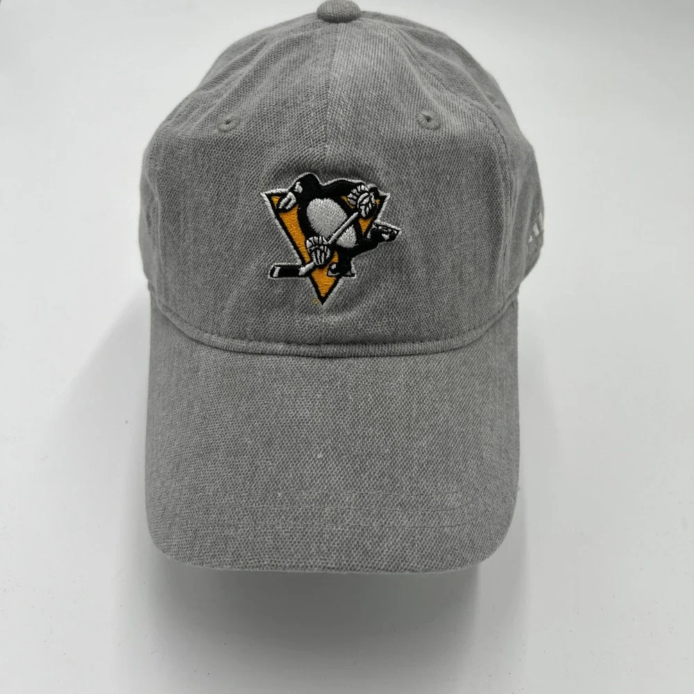 Adidas Pittsburgh Penguins NHL Gray‎ Cotton Adjustable Dad Hat Sample